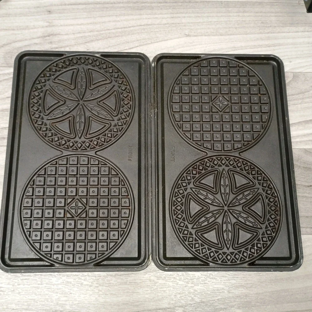 VINTAGE Rival Teflon II CHROME‎ 95/2 Pizzelle Cookie Waffle Maker-Tested Works